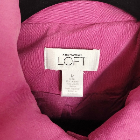 Ann Taylor LOFT Pink Long Sleeve Pea Coat Jacket - Picture 2 of 6